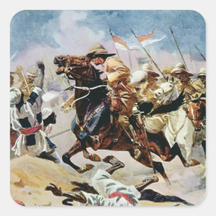 Charge of the 21st Lancers at Omdurman Square Sticker