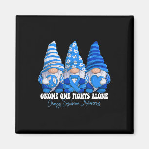 Charge Syndrome Awareness Month Blue Ribbon Gnomie Magnet