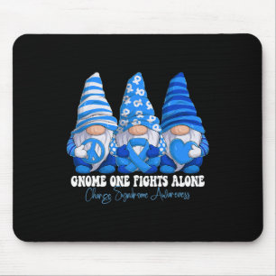 Charge Syndrome Awareness Month Blue Ribbon Gnomie Mouse Mat