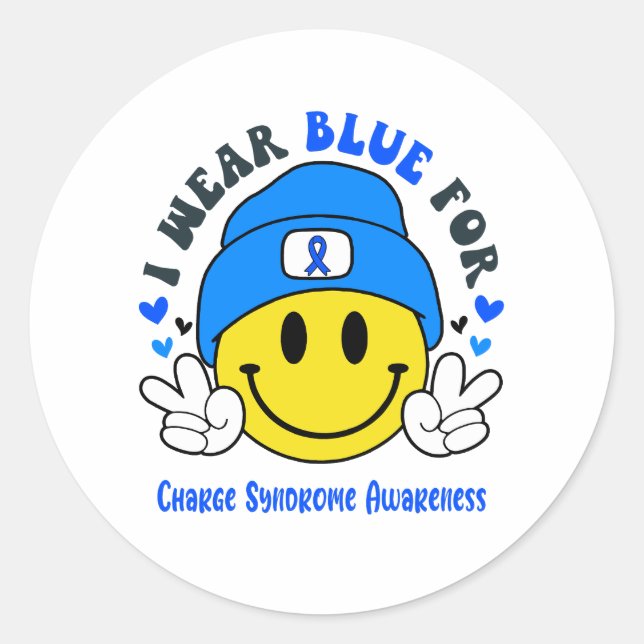Charge Syndrome Awareness Ribbon Support Gifts Classic Round Sticker (Front)