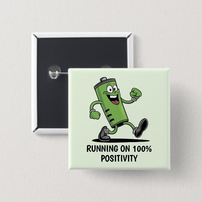 Charged Battery 15 Cm Square Badge (Front & Back)