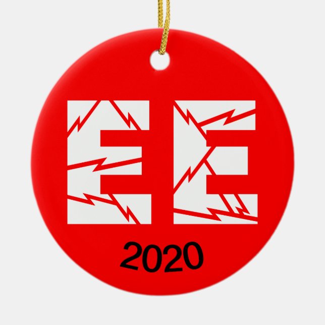 Charged EE Electrical Engineering Ceramic Tree Decoration (Front)
