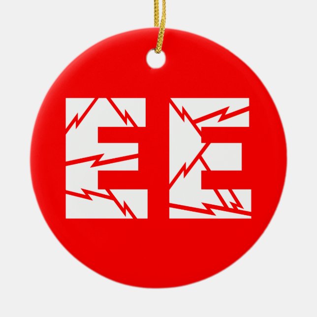 Charged EE Electrical Engineering Ceramic Tree Decoration (Front)