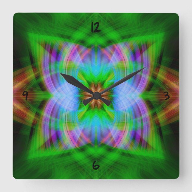 Charged  square wall clock (Front)