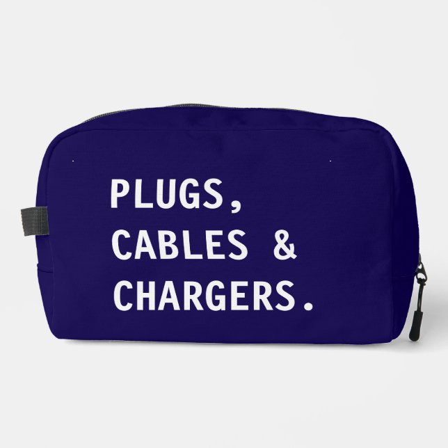 Charger & Cable Organizer,Electronics Accessories Dopp Kit (Front)