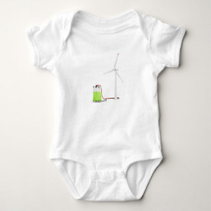Charging battery with wind turbine baby bodysuit
