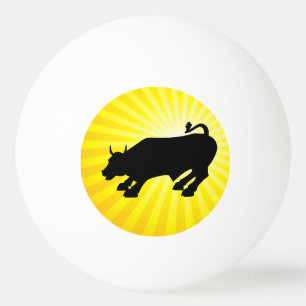 Charging Black Bull of Wall Street Ping Pong Ball