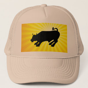 Charging Black Bull of Wall Street Trucker Hat
