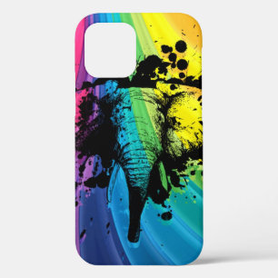 Charging Bull Elephant on Rainbow Case-Mate iPhone 12 Case