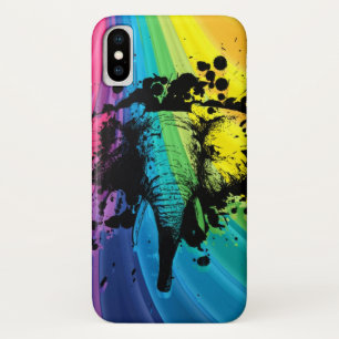 Charging Bull Elephant on Rainbow iPhone X Case
