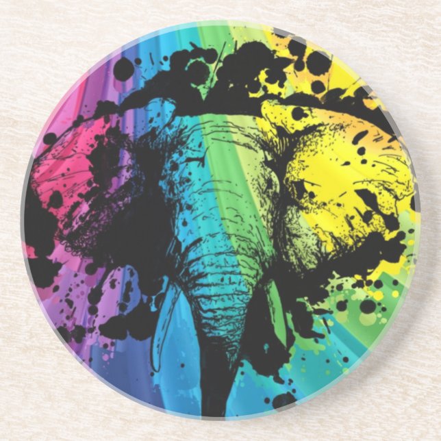 Charging Bull Elephant on Rainbow Coaster (Front)