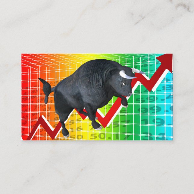 Charging Bull Market Run Business Card (Front)
