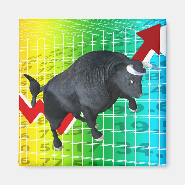 Charging Bull Market Run Magnet (Front)