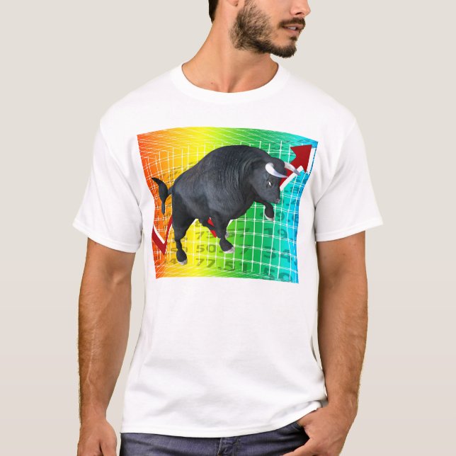 Charging Bull Market Run T-Shirt (Front)