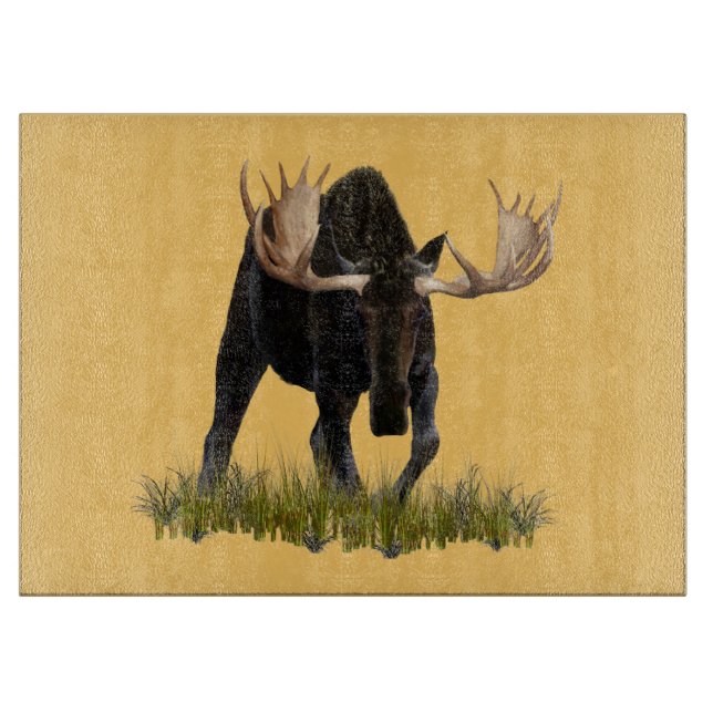 Charging Bull Moose Cutting Board (Front)
