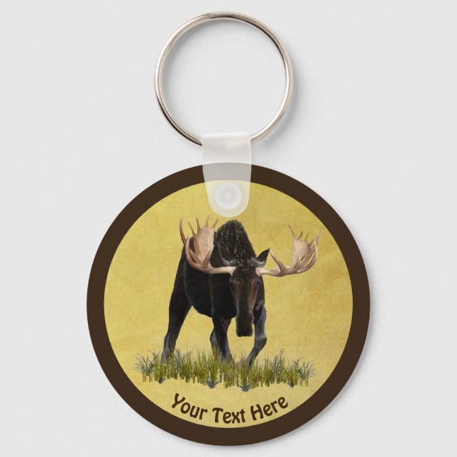 Charging Bull Moose Key Ring (Front)