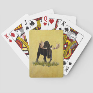 Charging Bull Moose Playing Cards