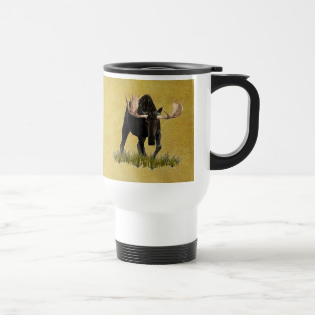 Charging Bull Moose Travel Mug (Right)