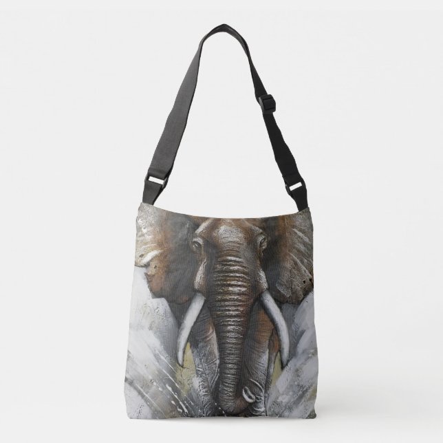 Charging Elephant  Crossbody Bag (Front)