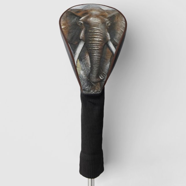 Charging Elephant   Golf Head Cover (Front)