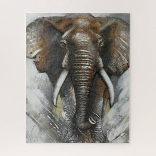 Charging Elephant Jigsaw Puzzle