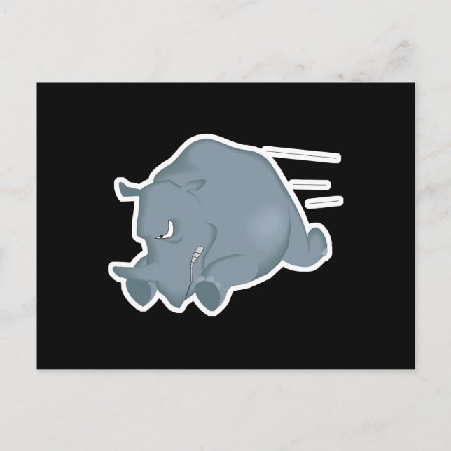 charging mad rhino postcard (Front)