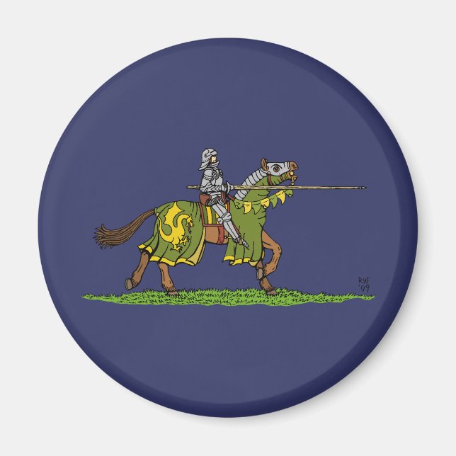 Charging Mediaeval Knight Magnet (Front)