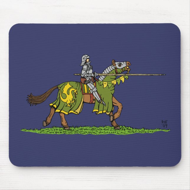 Charging Mediaeval Knight Mouse Mat (Front)