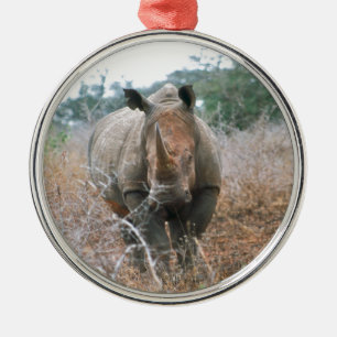 Charging Rhino Metal Tree Decoration