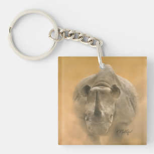 Charging Rhino – Pastels Key Ring