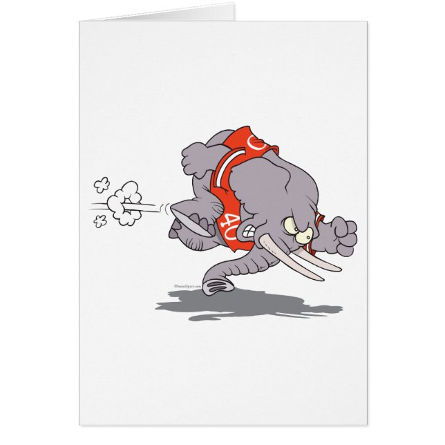 charging sporty elephant cartoon (Front)