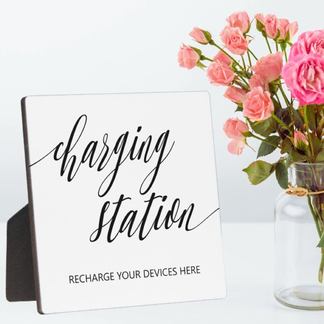 Charging station sign Tabletop Plaque with Easel (Creator Uploaded)