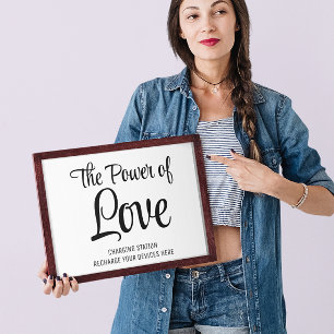 Charging station sign Tabletop Plaque with Easel