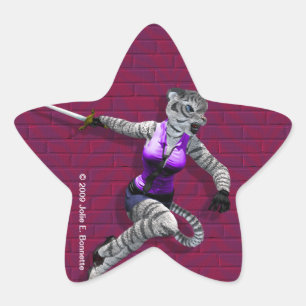 Charging Tigress Star Sticker