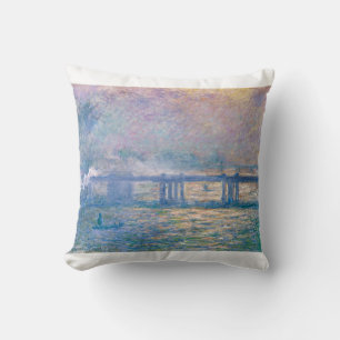 Charing Cross Bridge by Claude Monet Cushion