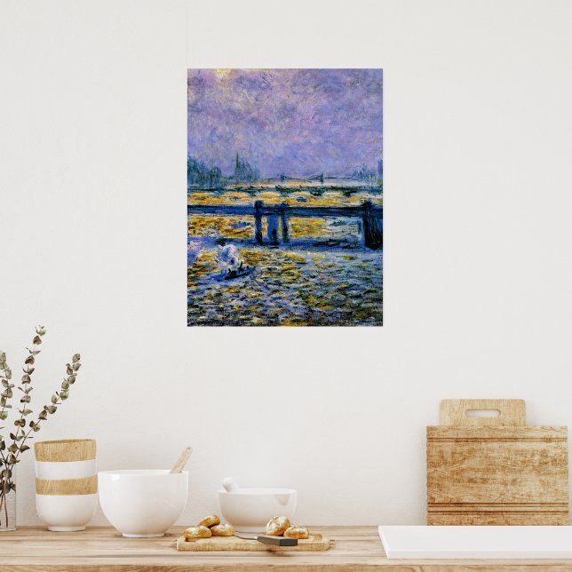Charing Cross Bridge, Reflection on the Thames Poster (Kitchen)