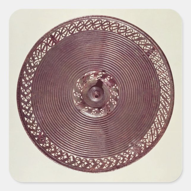Chariot wheel decoration with openwork border square sticker (Front)