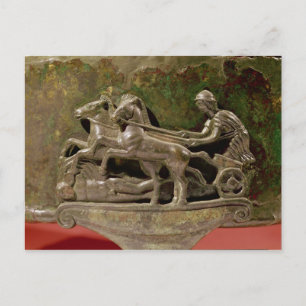 Charioteer in his chariot, detail from a cist postcard