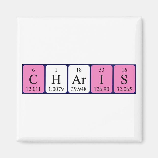 Charis periodic table name magnet (Front)