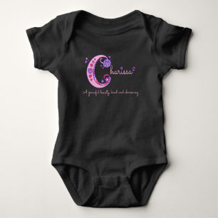 Charissa girls name decorative custom meaning baby bodysuit