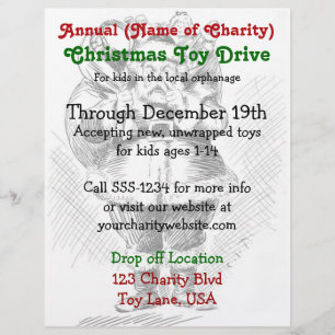 Charity Annual Christmas Toy Drive Santa Claus Flyer