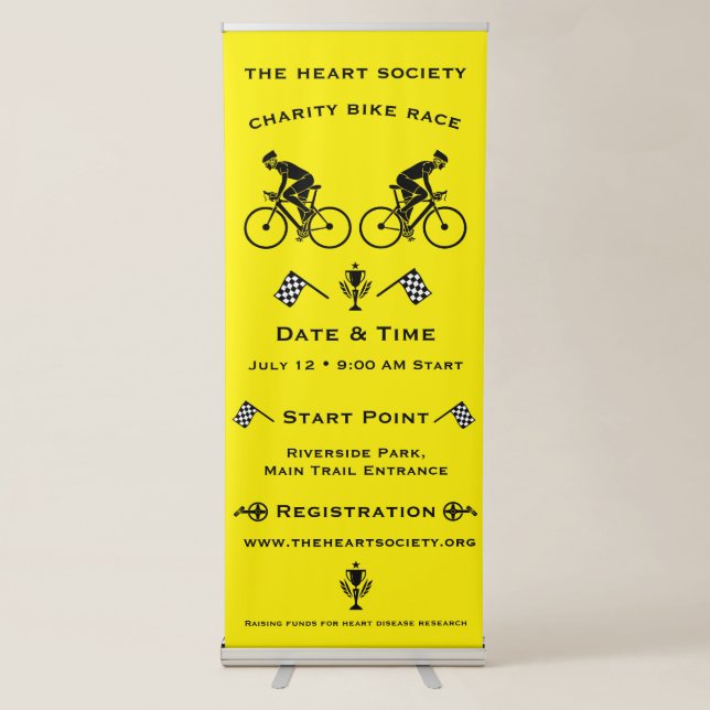 Charity Cycling Event Retractable Banner (Front)