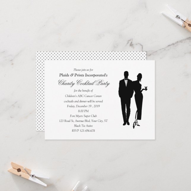 Charity Dinner Black Tie Event Invitation Zazzle