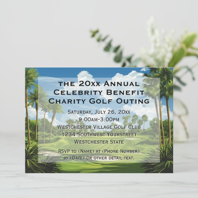 Charity Event Corporate Golf Tournament Company Invitation (Standing Front)