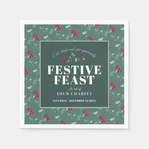 Charity Festive Feast green red Christmas dinner  Napkin