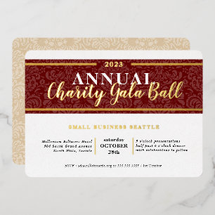 CHARITY GALA BALL elegant event burgundy red gold