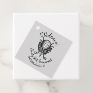 Charity Golf Tournament Ball Tee Clubs Course Favour Tags