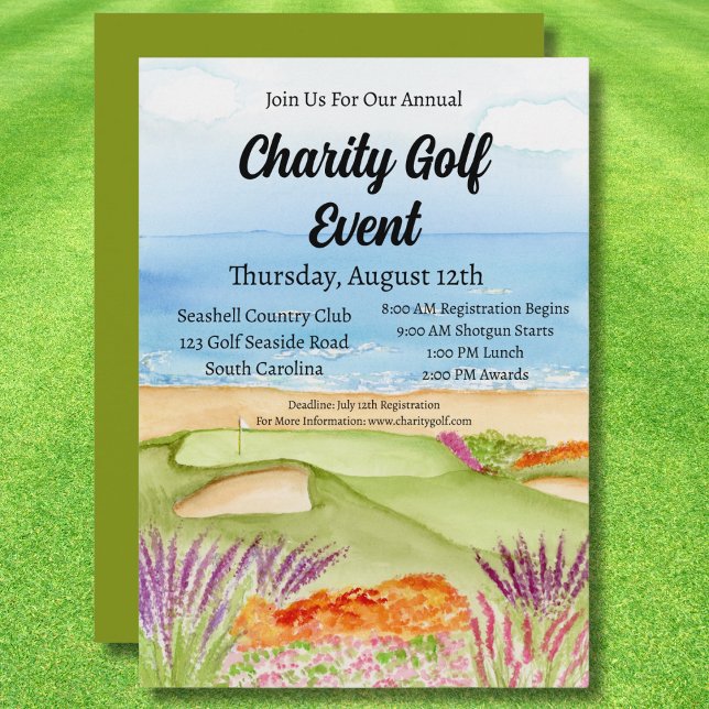 Charity Golf Tournament Course by the Beach Invitation (Creator Uploaded)