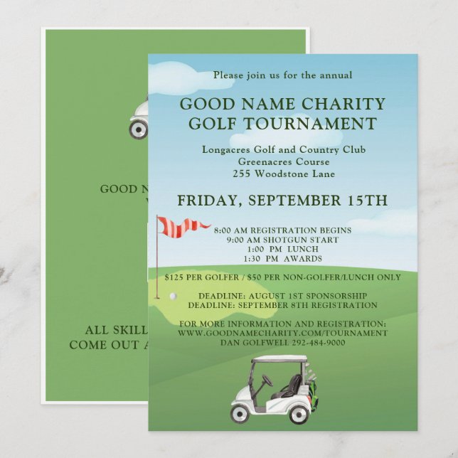 Charity Golf Tournament  Invitation (Front/Back)
