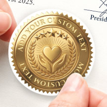Charity Heart Mental Health Custom 3D Foil Gold